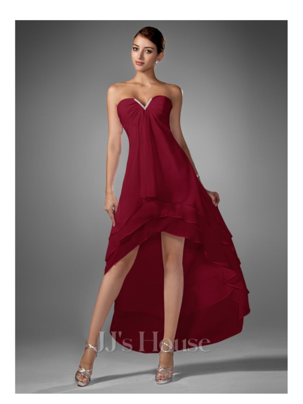 Dark Red Homecoming Dress Strapless US 6 approx